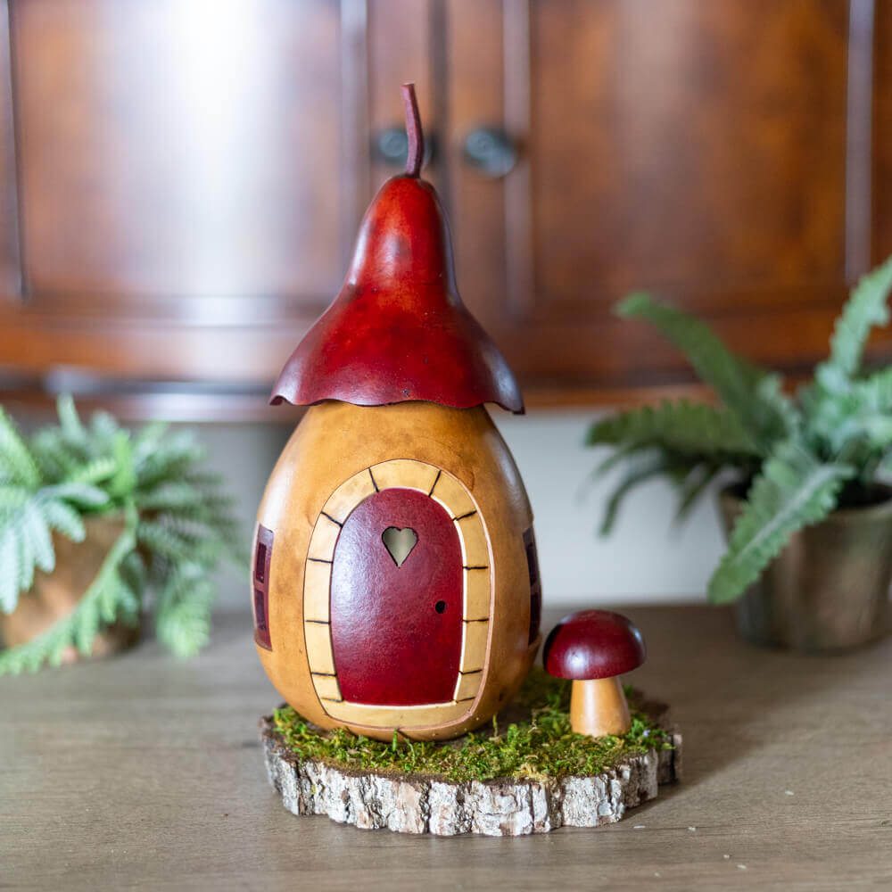 Mossy Hollow Cottage Gourd at Meadowbrooke Gourds. 