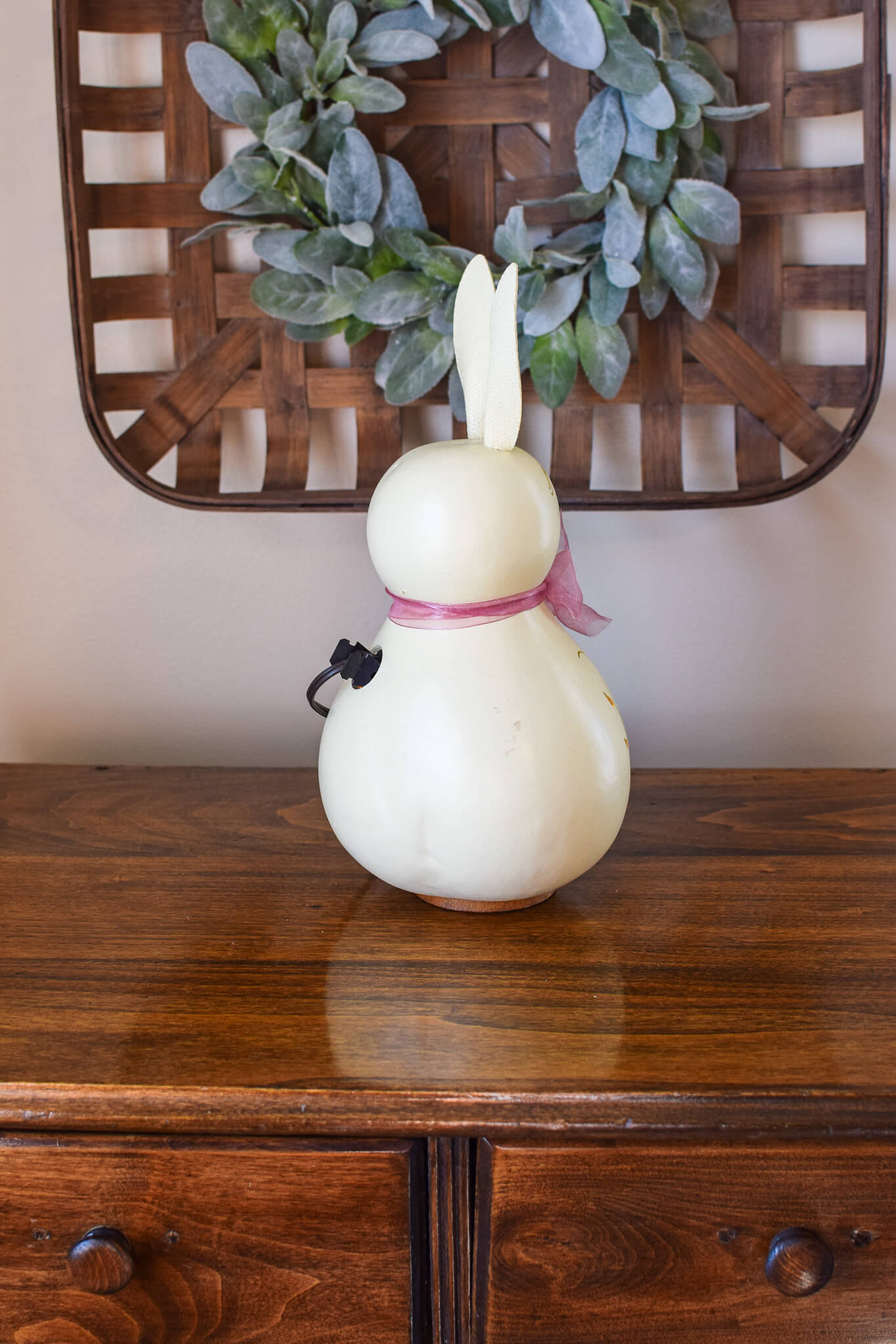 Poppy Medium Lit Bunny Right Side View at Meadowbrooke Gourds. 