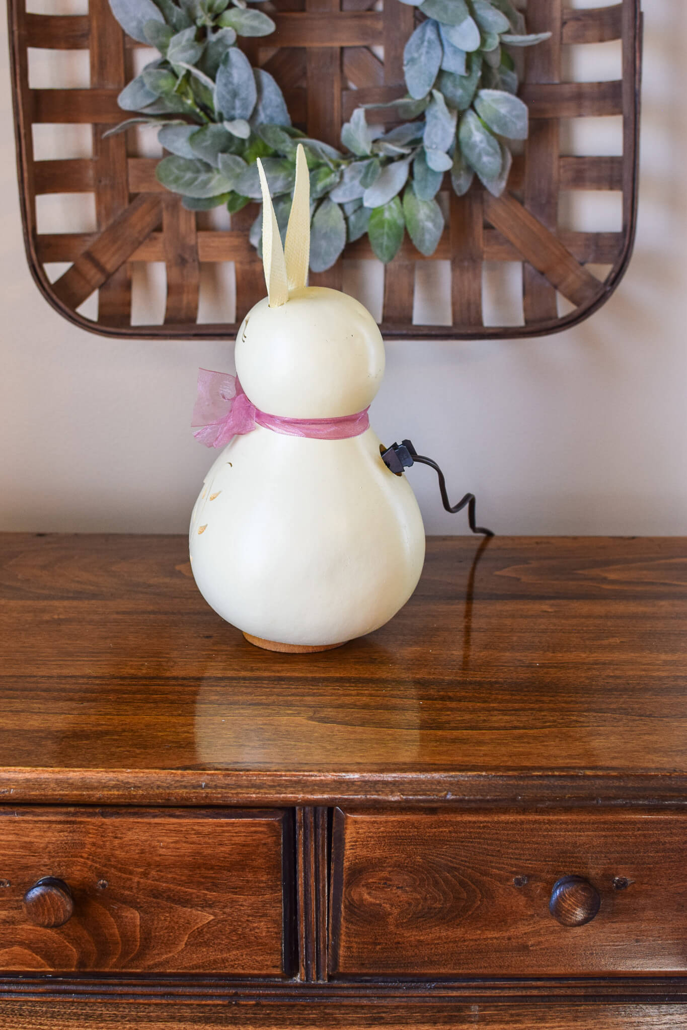 Poppy Medium Lit Bunny Left Side View at Meadowbrooke Gourds. 