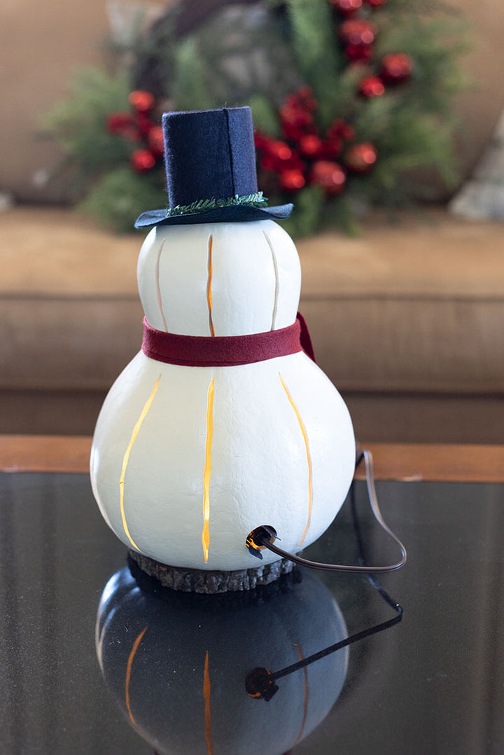 Snowman Luminary - Large Lit