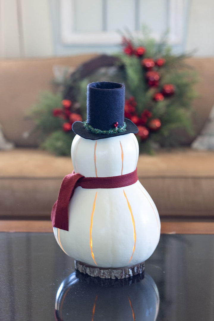 Snowman Luminary - Large Lit