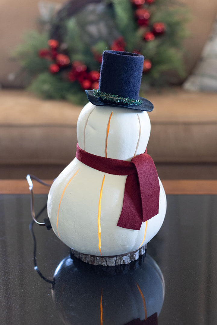 Snowman Luminary - Large Lit