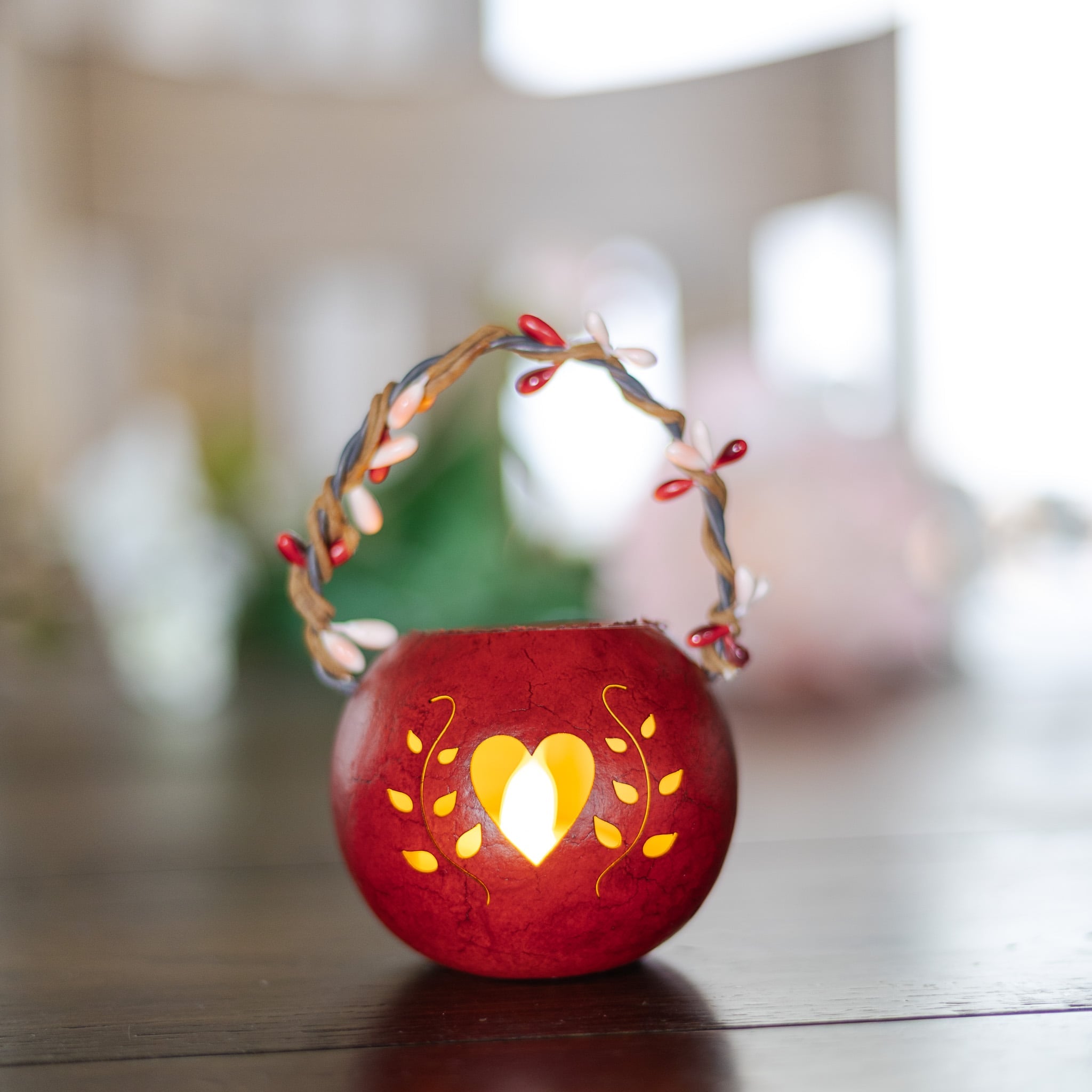 Valentine Heart Basket - Red