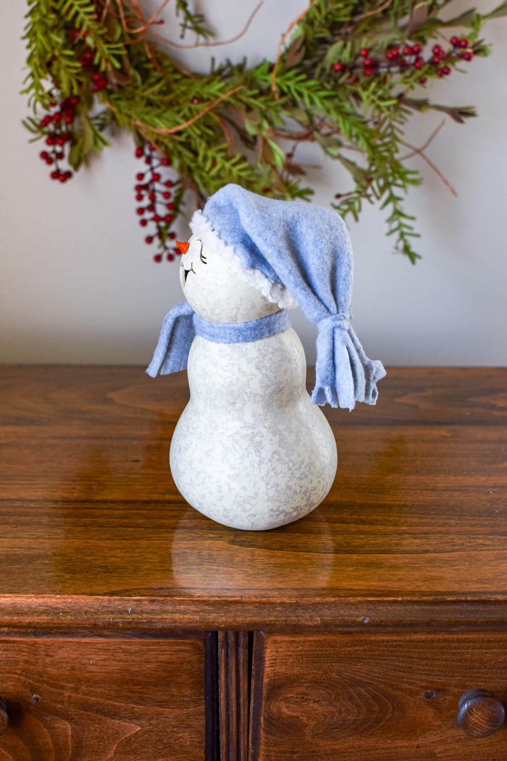 Frostworth Snow Girl Gourd Left Side View at Meadowbrooke Gourds. 